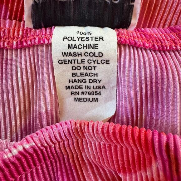 Vintage Y2K Kristin Nicole Pink & Orange Floral Print High Low Stretchy Skirt - Picture 8 of 8